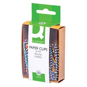 Fermagli zebra colorati a strisce assortiti Q-Connect 50 mm - KF02027 (Conf.30)