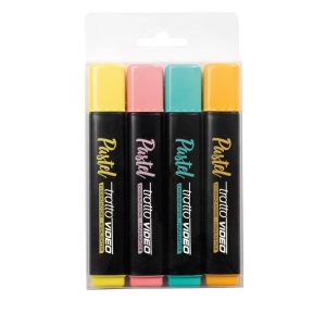 4 Evidenziatori Tratto Video Pastel assortiti pastello - 835800